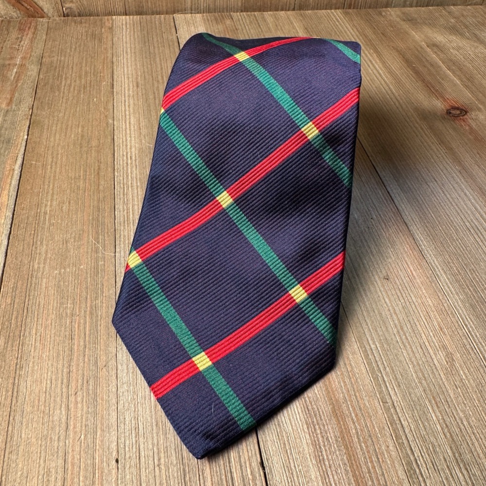 JoS.‎ A. Bank Premier Collection Extra Long Navy Plaid Silk Tie Men